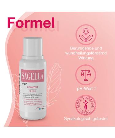 Sagella Poligyn Comfort 50 Plus - Intimwaschlotion with Chamomile & Bisabolol for Menopause Care | 500 ml - International Shipping Available - Buy Online on GoSupps.com