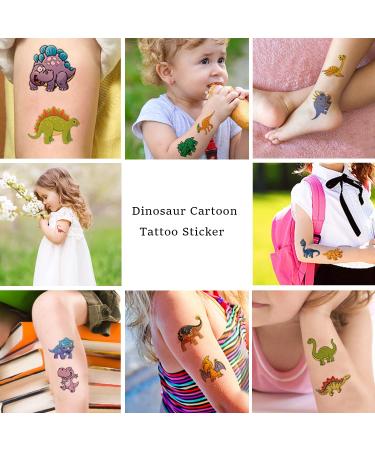 Dinosaur Temporary Tattoos - 120PCS Cute Cartoon Designs for Kids | Waterproof Body Art Stickers for Birthday Party Decor - Buy Online on GoSupps.com