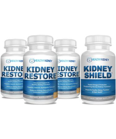 3 Pack Natural Kidney Cleanse to Support Kidney Function and Detox 60 Capsules + Kidney Shield 120 Caps Kidney Supplement to Support Normal Kidney Function and Support Kidney Health