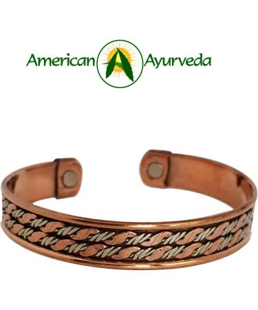 American Ayurveda Copper Bracelet | Arthritis & Joint Pain Relief | Magnetic Therapy | Adjustable Cuff | Natural Gift Idea - Buy Online on GoSupps.com