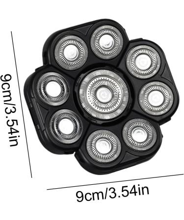 T tes de rechange pour rasoir Fixation lectrique 9 t tes lames universelles double anneau vitesse extr me couteaux flottants tanches | Toilettage de pr cision pour hommes rasage sec et hu Black - Buy Online on GoSupps.com