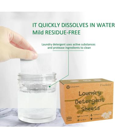 Eco-Friendly Laundry Detergent Sheets - 200 Fresh Linen Scent Sheets Hypoallergenic & Plastic-Free for Travel & Camping - Buy Online on GoSupps.com