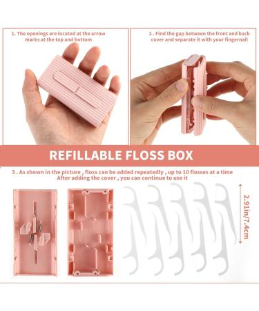 Wllhyf Tooth Flap Case - Automatic Refillable Travel Toothpick & Dental Floss Storage Box for Men & Women (White Blue Pink) - Perfect for On-the-Go Oral Care - Buy Online on GoSupps.com