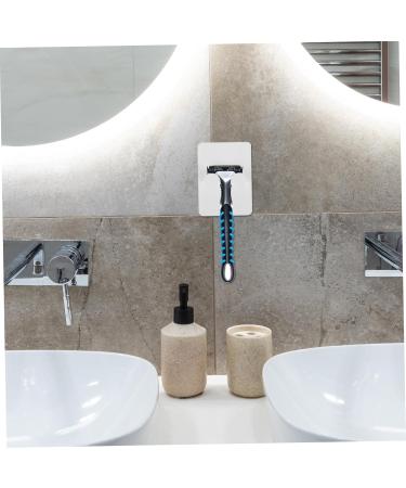 Alipis Self-Adhesive Shower Razor Hooks - 4-Piece White ABS Holder for Brushes & Loofahs - No Punching Compact Design (7.5x5.5x3cm) - Buy Online on GoSupps.com