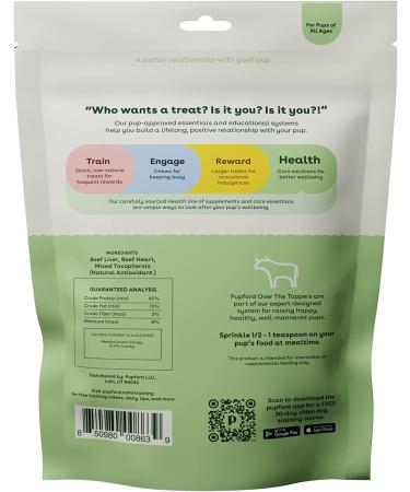 Pupford Over the Topper - Beef Liver Freeze-Dried Meal Topper for Dogs | Made in USA | Improve Nutrition & Taste - Ideal for Picky Eaters - Buy Online on GoSupps.com