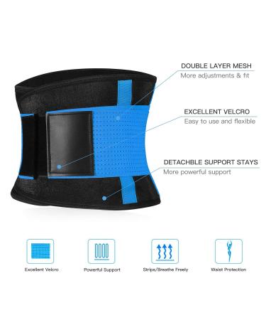 SYXUPAP Back Support Belt for Men and Women - Dual Adjustable Lumbar Support for Lower Back Pain Relief and Injury Prevention - Perfect Fit Blue M - Buy Online on GoSupps.com