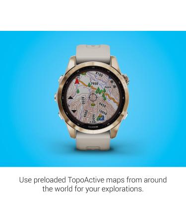 Garmin Fenix 7S Sapphire Solar Smaller Adventure Smartwatch - Cream Gold Titanium - Buy Online on GoSupps.com