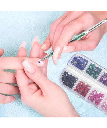 Ipetboom 1 Set Nail Rhinestones Kit - Nail Charms Decorative Round Rhinestones Manicure Kit with Nail Rhinestone Glue Gel Multi Shapes Nail Charms Face Gems Manicure Kit With Dotting Pens - Buy Online on GoSupps.com