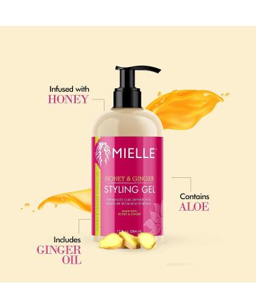 Mielle Organics Honey & Ginger Styling Gel Curl Enhancing & Moisture Retaining with Aloe (13 oz) - Buy Online on GoSupps.com