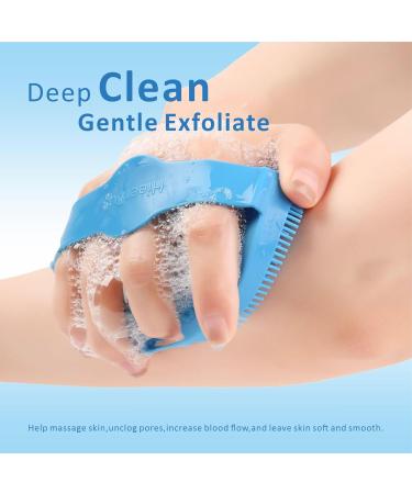 HIEERBUS Silicone Body Scrubber Gentle Exfoliating Body Scrubber in Shower Silicone Loofah with Easily Lather Bristles Long Lasting and More Hygienic Than Traditional Shower Loofah 1Pack Blue  - Buy Online on GoSupps.com