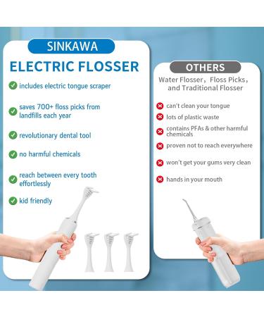 Electric Flosser for Teeth & Gum Care | Dual-Line Flosser & Tongue Scraper for Adults & Kids - International Shipping Available - Buy Online on GoSupps.com