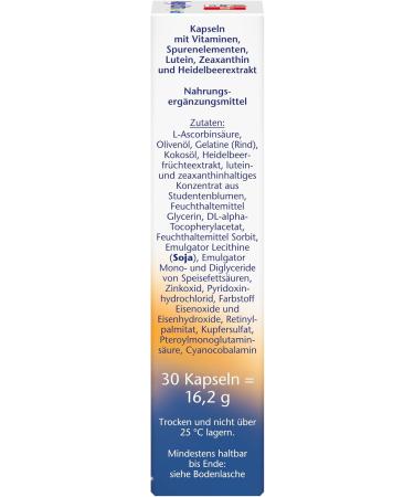 Doppelherz Augen Extra Day & Night - Lutein Zeaxanthin & 5 Vitamins + Folic Acid - 30 Capsules for Eye Health - Buy Online on GoSupps.com