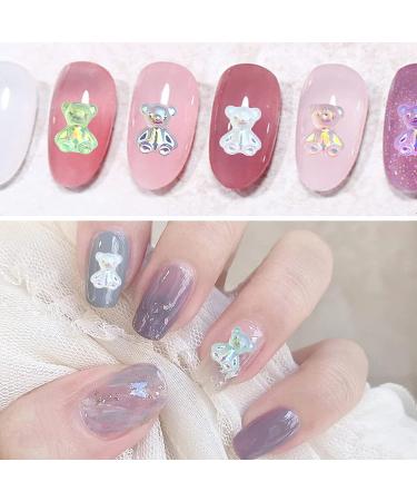 3D Bear Nail Charms 50PCS 10 Color Resin Crystal Glitter Nails Art Accessory - DIY Acrylic Design Supplies for Women & Girls - Buy Online on GoSupps.com