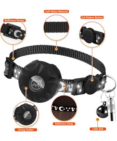 Waterproof Airtag Cat Collar - Reflective Adjustable Neck Band for Kittens & Puppies | Safety Lock | Compatible with Apple Airtag (20-33 cm) - Buy Online on GoSupps.com