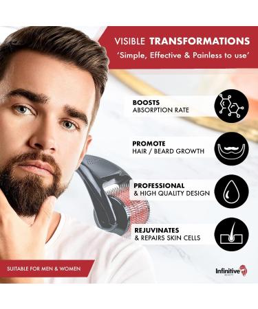 Derma Roller INFINITIVE BEAUTY 540 Titanium Alloy Microneedle Roller for Skin Face Beard & Hair (0.75mm) - Buy Online on GoSupps.com