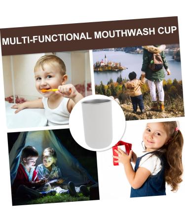 Buy Homsfou Stainless Steel Toothbrush Organizer Cup for Kids - Stylish Bathroom Toothbrush Holder - White 12x8cm - Buy Online on GoSupps.com