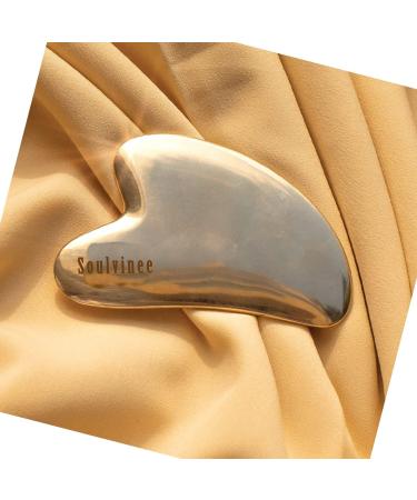 Soulvinee Bronze Kansa Gua Sha Facial Massage Tool for Fine Lines Glowing Skin Reduces Stress and Eye Puffiness - 144 gm - Buy Online on GoSupps.com