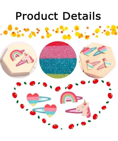 SUpoetry 12 Pieces Glitter Hair Clips Glitter Hair Clips for Girls Cute Girl Hair Clips Sparkling Hair Clips for Little Girls to Dress Up - Buy Online on GoSupps.com