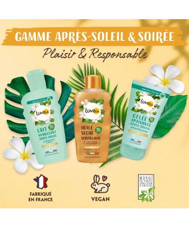 LOVEA - Soothing After-Sun Jelly Face & Body - Monoi from Tahiti & Aloe Vera - Moisturizes Softens & Quenches Skin - 98% Natural Origin - No Dye - Vegan - Made in France - 150ml - Buy Online on GoSupps.com