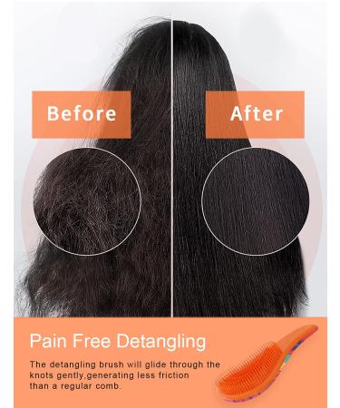 Detangling Hairbrush and Comb Set for All Hair Types - Includes Wide Tooth Comb and 3 Styling Clips - Professional Quality for Women & Kids (Tropica Plants) - Buy Online on GoSupps.com