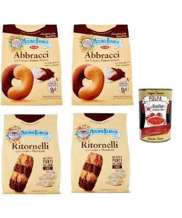 Mulino Bianco Abbracci et Ritornelli Lot of 4 biscuits sanded in cocoa and cr me fra che without palm oil 4 x 700 g + 400 g