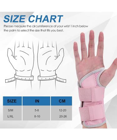 Night Wrist Sleep Support Splint for Carpal Tunnel Pain Relief - Pink S/M Right Hand - Buy Online on GoSupps.com