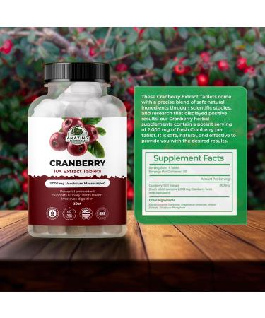 Amazing Botanicals Cranberry 10X Extract Tablets 2 000 mg 30ct - UTI Support Supplements for Women & Men - Highly Extract Formula with Vitamin C Vitamin E & Powerful Antioxidant for Immune Support - Buy Online on GoSupps.com
