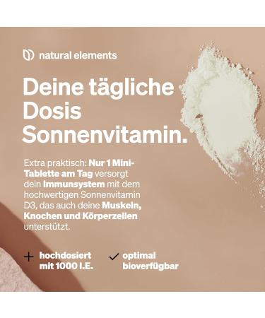 Vitamin D3 1000 I.E. - 365 High-Dose Tablets for Bones & Immune System | Pure & Additive-Free | Made in Germany - Buy Online on GoSupps.com