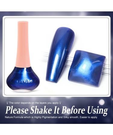 DouborQ Glitter Nail Polish Pearl Blue Glimmer Long-lasting Sequins Nail Art Varnish (18) Pearl Blue-18 - Buy Online on GoSupps.com