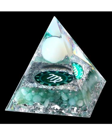 XIANNVXI Virgo Tower Healing Crystals Tower Crystal Tower for Positve Energy Virgo Gifts for Women Men Orgone Tower Spiritual Gifts for Healing Meditation Reki Bring Luck G - Virgo