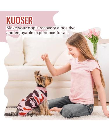 Buy Kuoser Camouflage Dog Body After Surgery - Breathable OP Body for Male & Female Dogs - Alternative to Protective Collar - XS Size in Rosatarn Color - International Shipping Available - Buy Online on GoSupps.com