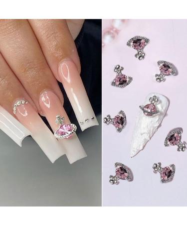 20PCS White Pink Planet Nail Charms with Rhinestones - 3D Shiny Nail Supplies for Women | DIY Nail Decoration Accessories - Buy Online on GoSupps.com