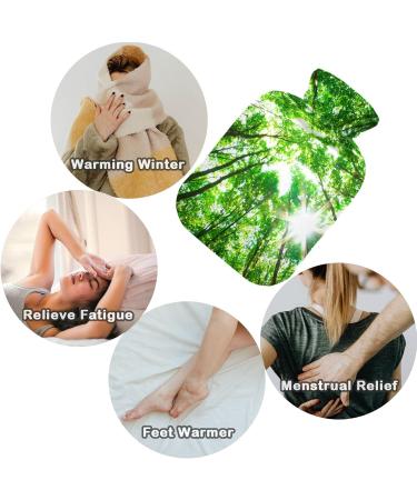 Buy NAANLE Transparent Hot Water Bottle with Tree of Life Cover - 1L Heat Bottle for Back Pain Relief & Cold Therapy | Green Forest Design - Buy Online on GoSupps.com