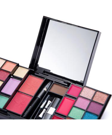 RoseFlower Mini Fold Out Cosmetic Palette 25-color Eyeshadow Blush Eyebrow Powder Set - All in One Pro Makeup Box, Portable Xmas Gift for Girls - Buy Online on GoSupps.com