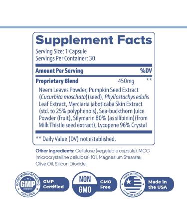 Prostalite Natural Herbal Supplement with Neem Pumpkin Seed Milk Thistle & Lycopene Non-GMO 100% Natural Made in The USA 30 Capsules 1 Month Supply 30 Count (Pack of 1) - Buy Online on GoSupps.com