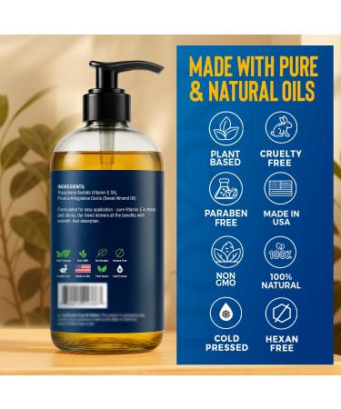 Pure Vitamin E Oil 30 000 IU 8 fl oz - Cold-Pressed Hexane Free Natural Moisturizer for Skin & Face - Supports Scar & Stretch Mark Care by Nexon Botanics Vitamin E 8 Fl Oz (Pack of 1) - Buy Online on GoSupps.com