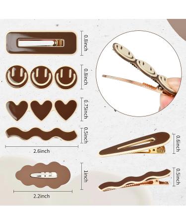 Geometric Wave Hair Clips Set | No Bend Bobby Pins for Women | Preppy Aesthetic Hair Barrettes | 12PCS - Buy Online on GoSupps.com