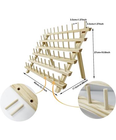 WENNUO Wooden Thread Rack Organizer for 60 Spools - Embroidery & Sewing Thread Holder with Hanging Hooks - Braiding Hair Rack for Hair Stylists - Buy Online on GoSupps.com