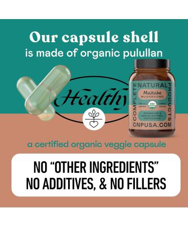 Complete Natural Products Organic Maitake Mushroom Capsules - 100ct Immune Strength Vegan Non-GMO Gluten Free - Buy Online on GoSupps.com