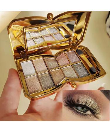 Glitter & Sparkle Eyeshadow Palette - 10 Color Shimmer Makeup for Long-Lasting Waterproof Glam - Buy Online on GoSupps.com