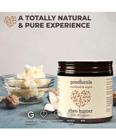 GoNaturals Pure Unrefined Shea Butter - Nourishing Organic Skin Care for Dry & Damaged Skin 250ml  - Buy Online on GoSupps.com