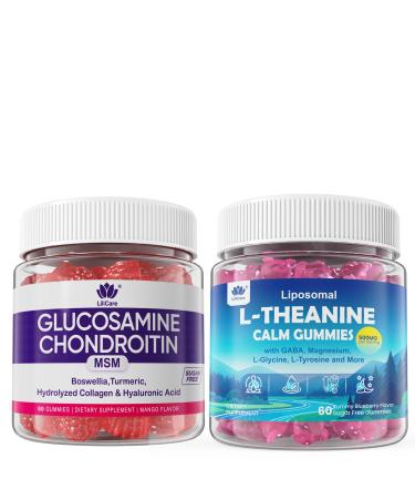 LILICARE Glucosamine Chondroitin Gummies & Liposomal L Theanine 500mg Gummies