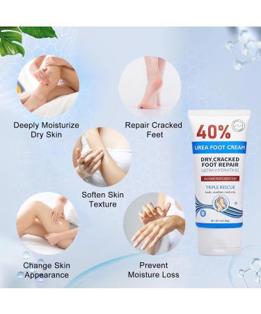 Urea Foot Cream 40 Percent - Cracked Heel Repair Cream For Feet and Hand - Athletes Foot Cream for Very Dry Feet - Foot Moisturiser - Foot Care Cream - Skin Care Cream for Hand Foot and Body 85g - Buy Online on GoSupps.com