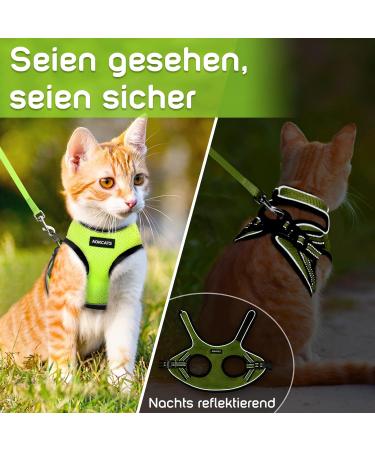 Aokcats Adjustable Soft Reflective Cat Harness Set with Leash & Dishes - Leak-Proof Design for Kittens & Rabbits - Light Green - Buy Online on GoSupps.com