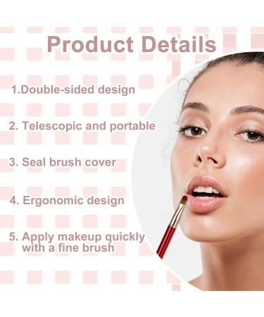 Simarro 2Pcs Retractable Lip Brush Set - Double-Ended Travel Makeup Tool for Lipstick & Gloss - Portable and Cover Included - Ideal for Women and Girls (Pink+Red) - Buy Online on GoSupps.com