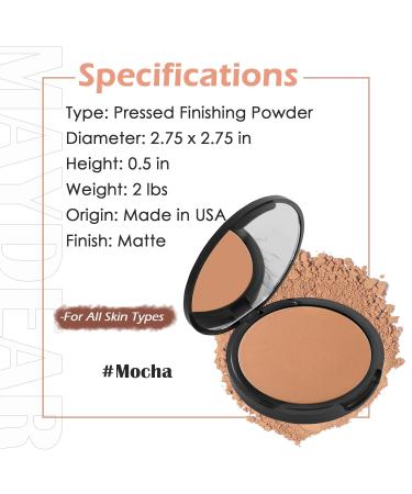 Maydear Pressed Powder Foundation - Matte Natural Concealer & Foundation in One | Longwearing Weightless Mocha - Shop Internationally - Buy Online on GoSupps.com