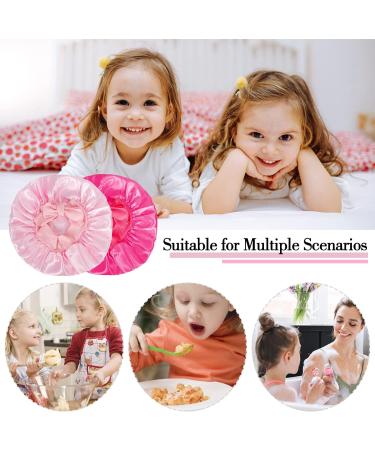 Arqumi Silk Satin Kids Bonnet 2Pcs Set - Soft Adjustable Night Cap for Children - Rose&Pink - Buy Online on GoSupps.com