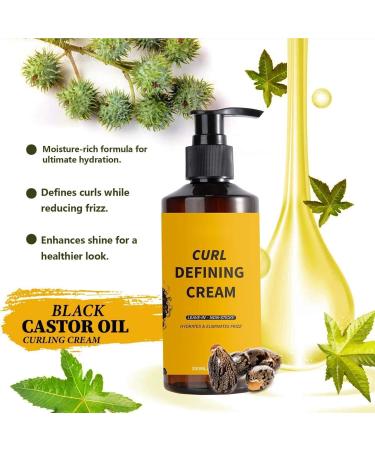 Black Castor Oil Curling Cream Black Castor Oil Curl Defining Cream Moisturizing Curl Defining Cream Curl Enhancing Cream (2pcs) - Buy Online on GoSupps.com