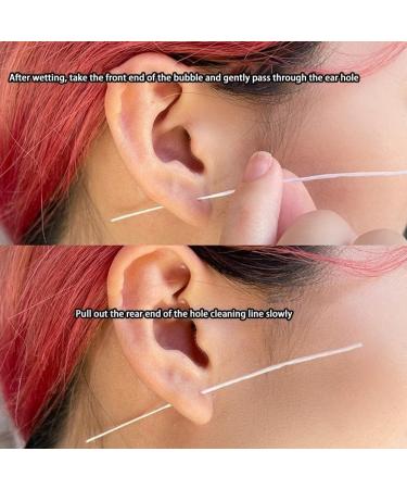 60Pcs Pierced Ear Cleaning Set Peach Floss Ear Hole Aftercare Kit Hole Earrings Set Cleaner Tool - Buy Online on GoSupps.com