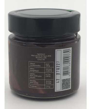 ChocoLina Miel Cr meux au Cacao & Noisettes | Gourmandise Artisanale 300g | Miel des Fleurs 85% Cacao 5% Noisettes 10% | Recette Naturelle d Apiculteurs Moldaves - Buy Online on GoSupps.com
